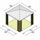 GAZEBO Fox Pocket 300X300cm Lámina blanca en PVC FSC - ALCE