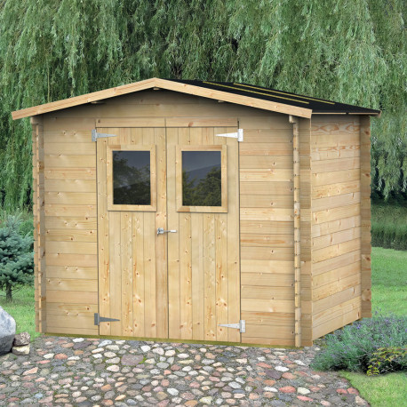 Caseta de jardín HOBBY - 248x198cm - Puerta doble ventana - ALCE