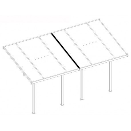 Kit de unión entre 2 pérgolas adosadas antracita - cubiertas terraza X-METAL