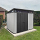 Caseta de resina cepillada Brossium pendiente simple 6m² + suelo - Keter