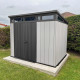 Caseta de resina cepillada Brossium pendiente simple 6m² + suelo - Keter