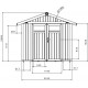  Caseta de jardín PVC 4,9m² DECO de color gris claro y blanco Grosfillex