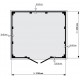 Caseta de jardín de PVC 7,5m² DECO gris oscuro y blanco Grosfillex