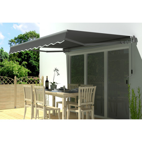 Toldo manual 295x200cm tejido poliéster gris EASY - X-METAL