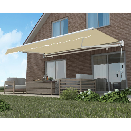 Toldo motorizado 350x250cm EASY lona poliéster beige - X-METAL