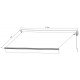 Toldo manual 395x300cm DECO tejido poliéster gris - X-METAL