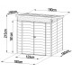 Caseta de jardín de resina 3,24m² claraboya beige pendiente simple + suelo - Jobu