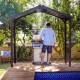 Pérgola para barbacoa 180x224cm en aluminio negro y policarbonato gris AUSTIN - Canopia by Palram