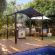 Pérgola para barbacoa 180x224cm en aluminio negro y policarbonato gris AUSTIN - Canopia by Palram