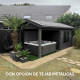 Caseta de jardín de composite gris oscuro 9m² con terraza - Woodlife