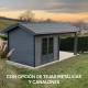 Caseta de jardín de composite gris oscuro 9m² con terraza - Woodlife