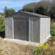 Caseta de jardín de metal beige de 9,12 m² Woodtouch + kit de anclaje X-METAL