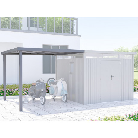 Cobertizo 275x294cm en acero galvanizado para marquesina Kosto 8,64m² - X-METAL