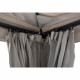 Cenador de jardín Stoj 336x402cm de acero con recubrimiento en polvo negro y poliéster - Sunjoy