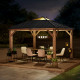 Cenador de jardín Pirin 336x336cm en madera maciza, acero y policarbonato - Sunjoy