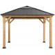 Cenador de jardín Pirin 336x336cm en madera maciza, acero y policarbonato - Sunjoy