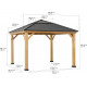 Cenador de jardín Pirin 336x336cm en madera maciza, acero y policarbonato - Sunjoy