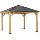 Cenador de jardín Pirin 336x336cm en madera maciza, acero y policarbonato - Sunjoy