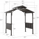 Cenador para barbacoa Aspe 244x152cm en acero termolacado negro - Sunjoy