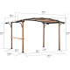Pérgola Skuta 406x259cm de acero termolacado con aspecto de madera y poliéster - Sunjoy