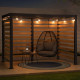 Pérgola Marao 313x191cm de madera maciza y acero termolacado negro - Sunjoy