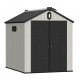 Caseta de jardín de resina cepillada DOCKER 4,1m² claraboya + piso - Jobu