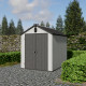Caseta de jardín de resina cepillada DOCKER 4,1m² claraboya + piso - Jobu