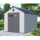 Caseta de jardín de resina cepillada DOCKER 6,7m² claraboya + piso - Jobu