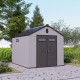 Caseta de jardín de resina cepillada DOCKER 6,7m² claraboya + piso - Jobu