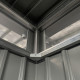 Caseta de jardín en acero galvanizado Kosto gris oscuro 6,76m² + kit de anclaje - X-Métal