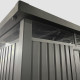 Caseta de jardín en acero galvanizado Kosto gris oscuro 6,76m² + kit de anclaje - X-Métal