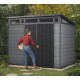 Caseta de jardín de resina - gris 6m² Cortina 97 - suelo - Keter