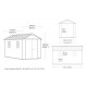 Caseta de jardín en resina antracita 8,57m² Newton 7513 + suelo - Keter