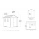 Caseta de jardín en resina antracita 5,92m² Newton 759 + suelo - Keter