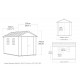 Caseta de jardín en resina antracita 7,25m² Newton 7511 + suelo - Keter