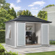 Caseta de jardín Riga 353x269cm de acero con aislamiento de 40 mm - Sunjoy