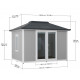 Caseta de jardín Riga 353x269cm de acero con aislamiento de 40 mm - Sunjoy