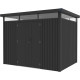 Caseta de jardín en acero galvanizado Kosto gris oscuro 6,76m² + kit de anclaje - X-Métal