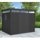 Caseta de jardín en acero galvanizado Kosto gris oscuro 6,76m² + kit de anclaje - X-Métal