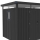Caseta de jardín en acero galvanizado Kosto gris oscuro 6,76m² + kit de anclaje - X-Métal
