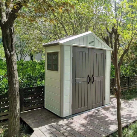 Caseta de jardín SunLife de polietileno de alta densidad 2,75m² + suelo - Jôbu
