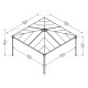Pérgola de aluminio y policarbonato 429x429cm Palermo™ 4300 - Palram