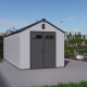 Caseta de jardín de resina cepillada DOCKER 14m² claraboya + piso - Jobu