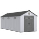 Caseta de jardín de resina cepillada DOCKER 14m² claraboya + piso - Jobu