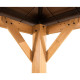 Cenador de jardín Rapi 273x273cm de madera maciza, acero y policarbonato marrón - Sunjoy