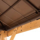 Cenador de jardín Rapi 273x273cm de madera maciza, acero y policarbonato marrón - Sunjoy