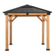 Cenador de jardín Rapi 273x273cm de madera maciza, acero y policarbonato antracita - Sunjoy