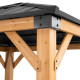 Cenador de jardín Rapi 273x273cm de madera maciza, acero y policarbonato antracita - Sunjoy