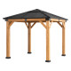 Cenador de jardín Rapi 273x273cm de madera maciza, acero y policarbonato antracita - Sunjoy