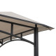Cenador para barbacoa Linas 244x152cm de acero termolacado negro y techo de tela gris - Sunjoy